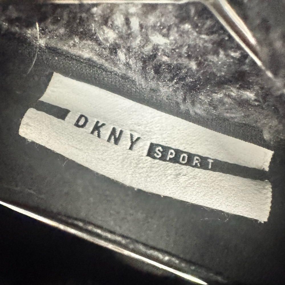 Dkny Black and Gray Teddy Jacket with Textured Design - Picture 3 of 5